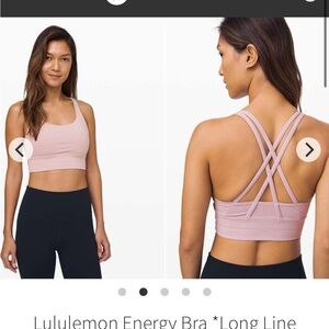 Lululemon Energy Bra Long Line 6 Smokey Blush